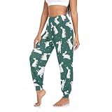 Cute Rabbits Bunny Animal Womens Casual Cozy Yoga Joggers Pants High Waisted Lounge Pants, XL