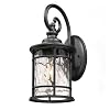 Emliviar Farmhouse Outdoor Light Fixture 155 Exterior Lighting Fixtures with Water Ripple Glass Die Casting Aluminum in Black Finish XE229B WG BK