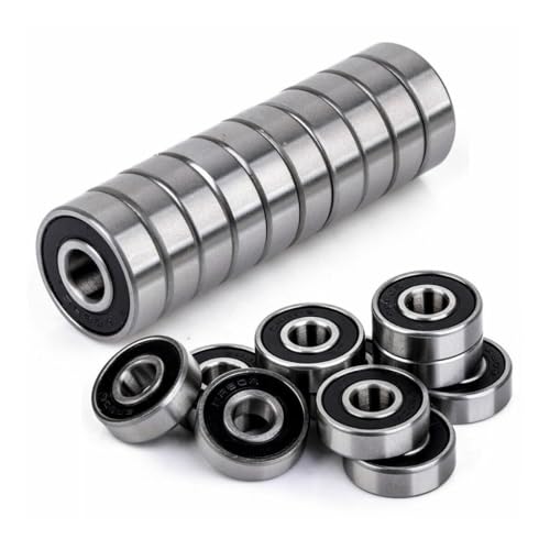 RaceBon Lot de 20 roulements à billes 608RS en acier au carbone et double joint en caoutchouc (8 mm x 22 mm x 7 mm) pré-lubrifiés à faible friction