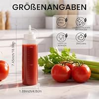 OAMCEG 4 Stück Squeeze Flasche 240ml, Plastik Quetschflasche für Saucen,Öl – Ansicht 2