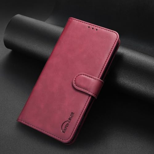 Housse Moto G84 5G rouge avec fentes de rangement pour cartes