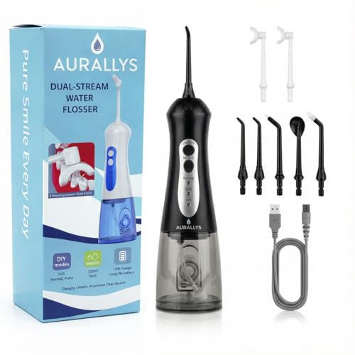 Irrigador Bucal Inalámbrico Aurallys, IPX7 Impermeable, Incluye 7...