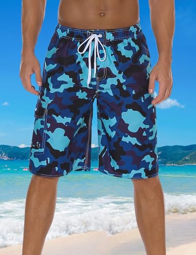 Men's Summer Casual Athletic Trunks Surfing Beach Board Shorts with Pocket