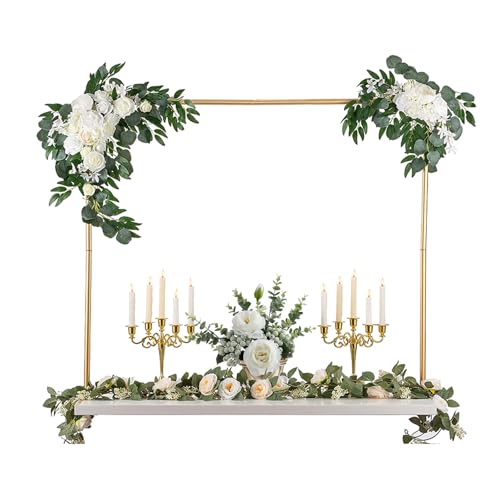 Arco de mesa ajustable, barra decorativa de mesa, abrazadera decorativa, barra decorativa de metal, extensible para bodas, arco, flores, globos, luces y plantas, marco de mesa decorativo, 73-250 cm de