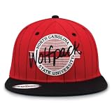 The Game NCAA Licensed NC State Wolfpack Flat Brim Snapback Hat, North Carolina State University Game Day Hat