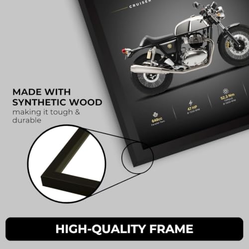 Image of RE Continental GT 650 Mr Clean Poster | Framed RE Continental GT 650 A4 Sized (31 x 23 cm) | Mr Clean Bike Poster for Wall, Gift for Boys, Bike Frames | Bikes Posters for Wall, Bedroom, Hostel, Study Room (F 195)