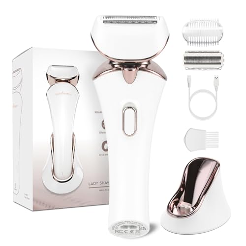 Image of Electric Body Shaver Trimmer for Women - BEAUTYCARE Cordless Razor for Women Portable Lady Shaver for Legs, Arm, Underarms, Bikini, USB Rechargeable, Wet & Dry Waterproof Bikini Trimmer for Woman, Gold
