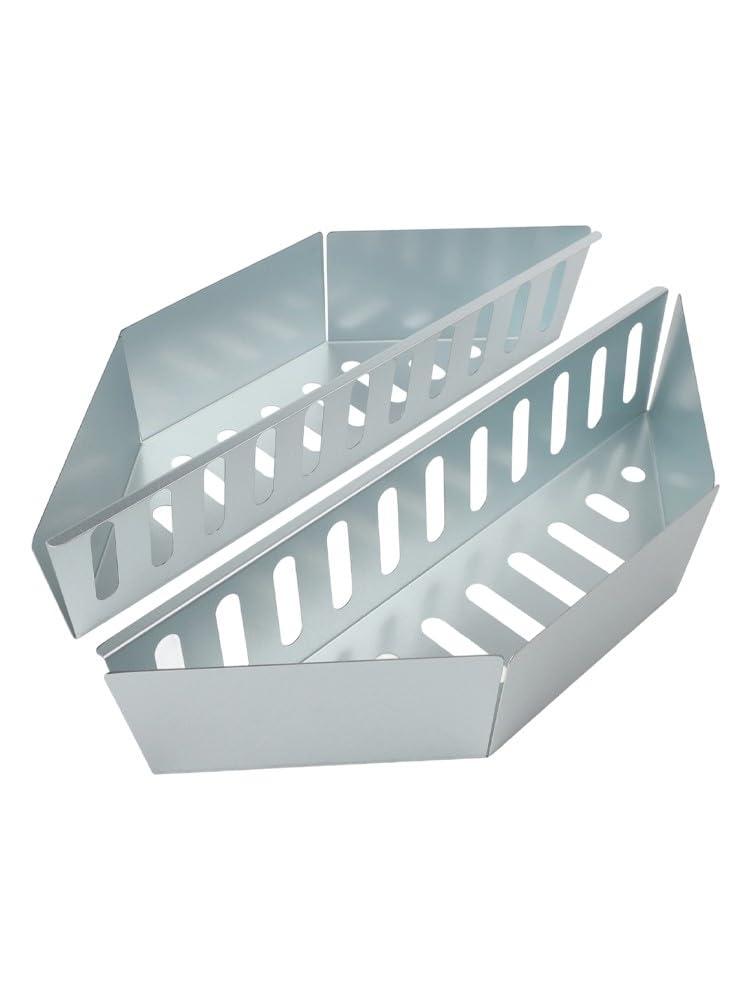 Boîtes à charbon de bois pour barbecue en acier inoxydable - Lot de 2 - Chaleur indirecte