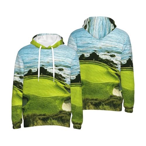 Sweat à capuche homme imprimé golf chandail polyester décontracté EdWal - 7