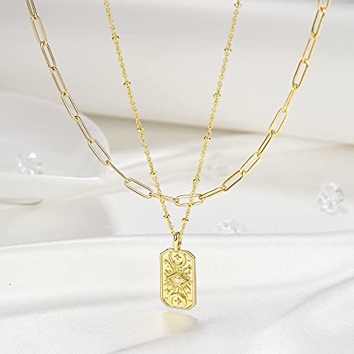 Tarsus Evil Eye Necklace Gold Mal De Ojo Amulet Nazar Third Eye Necklace Protection Jewelry Gifts for Women2