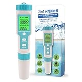 FieldNew 【国内ブランド/水槽管理に最適】防水 水質測定器 (PH/EC/TDS/塩分/比重/ORP/温度) 国内品質検査済 保証書付き 高精度 自動校正 7 in 1 動画解説 簡単操作マニュアル 校正剤付き アクアリウム 人工海水