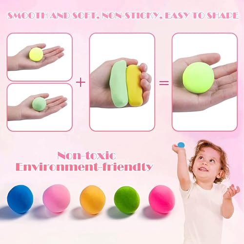 Image of VGRASSP 24 Pcs Air Dry Clay for Kids with 6 Sculpting Tools - Creative Art & Crafts Play Dough Birthday Return Gift for Boys and Girls (12 Colors X 2)