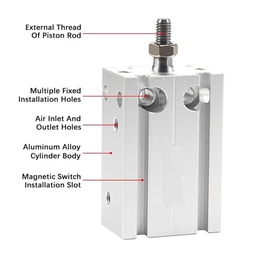 Cylindre MD32 alésage 32mm avec corps compact monobloc pour automatismes - 3
