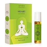 Heart Chakra Essential Oil Roll-On Blend by Aromafume | 10ml/0.33 fl oz | Anahata | Aromatherapy Oils for Chakra Balance | Rose & Bergamot Extracts | Emerald Incense for Meditation, Yoga, Reiki