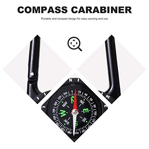 CLISPEED Bússola de Acampamento Mosquetão Multifuncional Bússola Com Clipe de Travamento Automático