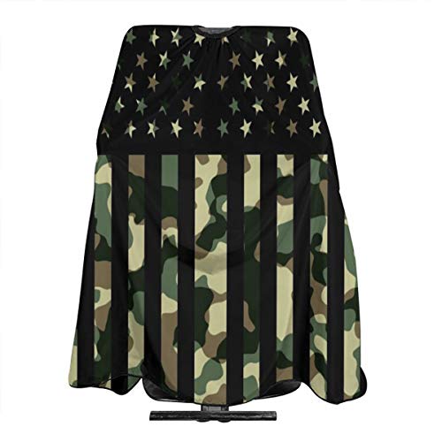 American Flag Camouflage Haircut Cape Cloth Lightweight Hairdressing Apron Professional Hair Cutting Cloth With Telescopic Snaps For Salon Barber Hairdresser