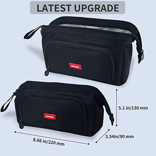 Large Pencil Case Big Capacity Pencil Bag Portable Pencil Case School Supplies Suitable for Middle High School College Students Girls Boys Teen Storage Organizer Gift (Black)