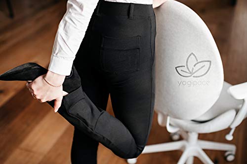 Yogipace,4 Pockets/Belt Loops, Women's Straight Leg Yoga Dress Pants Work Pants Slacks Office Commute Travel, 33", Black, Size Xl #TOP6