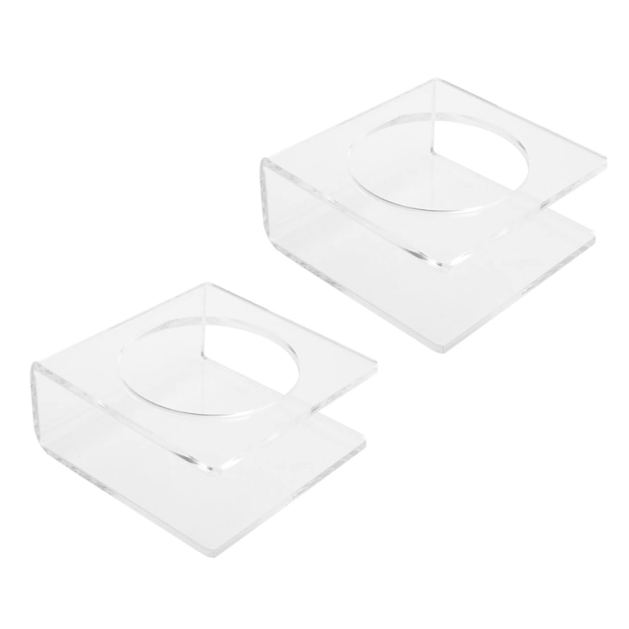 BESTYASH 2Pcs U Shaped Basketball Display Stand Acrylic Rack for Soccer Volleyball and Football Versatile Ball Holder for Home Sports Display