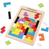 Coogam Puzzle de Madera 40 Piezas Tangram Jigsaw Brain Teaser