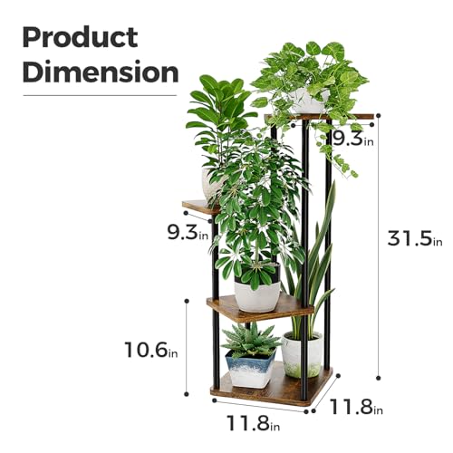 Image of Bamworld Small Plant Stand Corner Plant Shelf for Indoor Plants