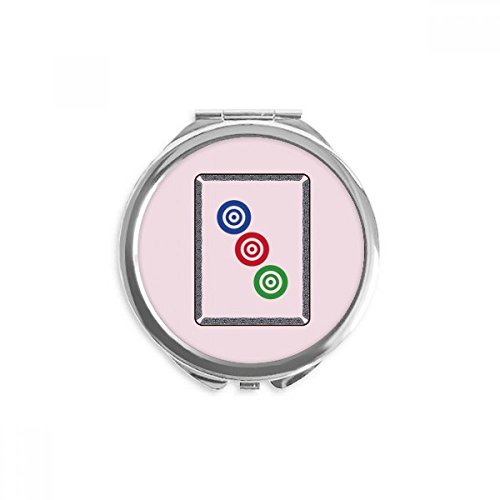 Miroir de maquillage à la main motif mahjong compact avec reflet net
