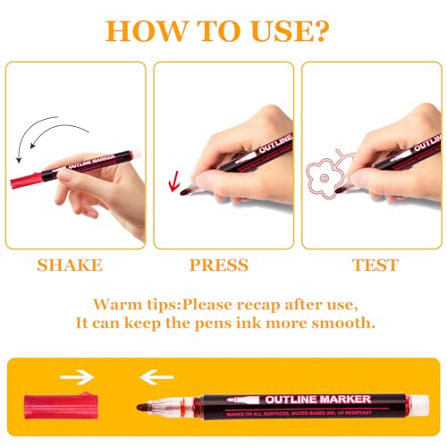 Stocking Stuffers for Teen Girls Boys: Shimmer Markers Outline Glitter Pens 12 Colors Teen Girl Gifts Trendy Stuff Chriatmas Birthday Gifts 4-16 Year Old Arts Crafts Party Supplies for Kids 6-12 image 6