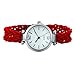 Produktbild Ouneed® Uhren , Mode Damen Handgewebte handgefertigte geflochtene Freundschaft Armband Dame Analog Quarzuhr (Rot)
