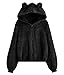 ticticlily Frauen Hoodies Mit Bären Ohren Plüsch Winter Warmer Mantel Jacke Outwear Langarm Hoodie Pullover Mädchen Langarm Casual Sweatshirts mit Teddy-Fleece Plüschmantel Wollmantel B2 Schwarz XL Hoodies Schwarz günstig Kaufen-ticticlily Frauen Hoodies Mit Bären Ohren Plüsch Winter Warmer Mantel Jacke Outwear Langarm Hoodie Pullover Mädchen Langarm Casual Sweatshirts mit Teddy-Fleece Plüschmantel Wollmantel B2 Schwarz XL