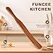 2 Pack Wooden Spurtle for Sourdough Starter, Mixing, Reaching Bottom of Jar, Dough Whisk, Long Handle Jar Spatula, Spurtles Kitchen Tools Teak Wood Kitchen Utensils kit for Baking, Cooking
