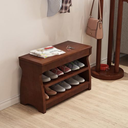 Taburete de madera para cambiar zapatos de forma cómoda en la entrada 7