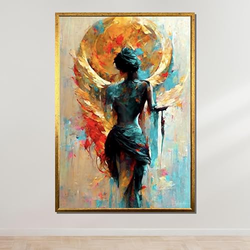 Affiches et estampes Guerrières Éthérées, peinture abstraite femme 70x110cm