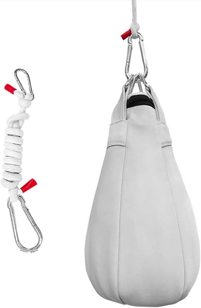 Leather Speed Ball Punching Bag, Foldable Heavy-Duty Punching Bag with Lanyard, Suitable for Muay Thai Training and Boxing Dodging, Ideal for Home Gyms,Adult Boxing Training Equipment
