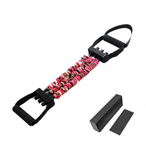 Shaoyao Adjustable Resistance Bands Chest Expander Bench Press Assistance Latex Bands Removable Pull Rope with Exercise Fitness Elastic Tube Pink 53LB