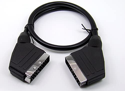 POPESQ® 1 piezas x SCART Cable Premium SCART Enchufe - SCART Enchufe 1.5m Negro #A2864