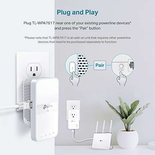 Image of TP-Link Powerline WiFi Extender TL-WPA7617 - AC1200 Dual Band Powerline Network Extender, Gigabit Port, Passthrough, OneMesh, Ethernet Over Power, 𝐀𝐝𝐝-𝐨𝐧 𝐔𝐧𝐢𝐭
