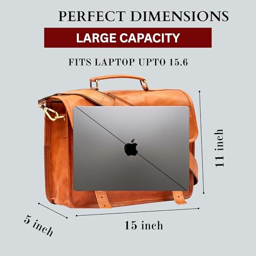 Maletín de cuero para laptop 14 pulgadas unisex miniatura 7