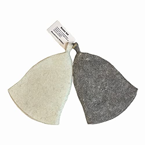 Sauna Hat 2Pcs, Russian Bath Hat, Vaporarium Hat, Sauna Hat For Men, Sauna Hat For Women, Wool 100%, Russian Sauna Hat, Bath Accessories For Sauna On The Street Steam Room Made In Ukraine Grey, White #TOP1