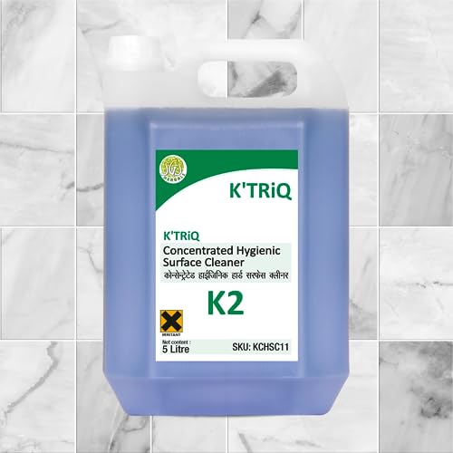Image of K'TRiQ K2 Hygienic Disinfectant Surface & Floor Cleaner Liquid | Suitable for All Floors (Kitchen, Toilet, Bathroom & Office Surface Cleaner) | Kills 99.9% Germs (5 Liter,Pack of 2)