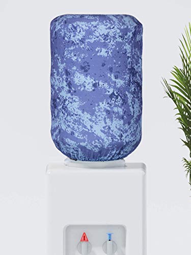 Image of Cortina Printed Water Can Cover | Dispenser Bottle Protector | Polyester Material | Elastic Closure | Environmental Friendly | Digitally Printed | 45cm x 42cm x 43cm | 20 Lts | 2Pc | Blue & Beige