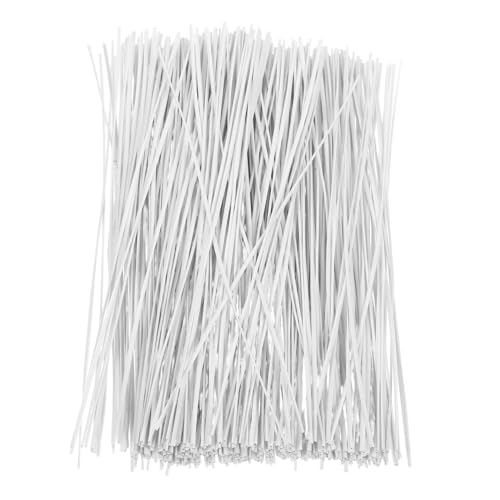 HOMSFOU 500 Pezzi Lacci Per Panettoni Fascette Ties Heavy Duty Fascetta a Clip Alimentare Chiudi+sacchetti Zip Cravatte Per Legaccio Per Viti Fascetta Sacchetti Uva Cinghia Bianca