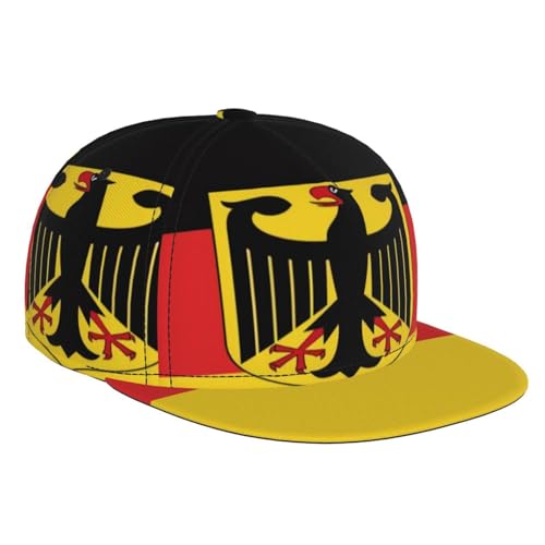 SEOCKA German Eagle Flag Hat Baseball Cap Flat Brimmed Dad Hats Back Buckle Hip Hop Cap for Men Women