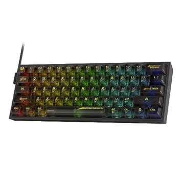 Teclado Mecânico Gamer Redragon Fizz RGB Clear Black 60% Switch Crystal K617CTB-RGB