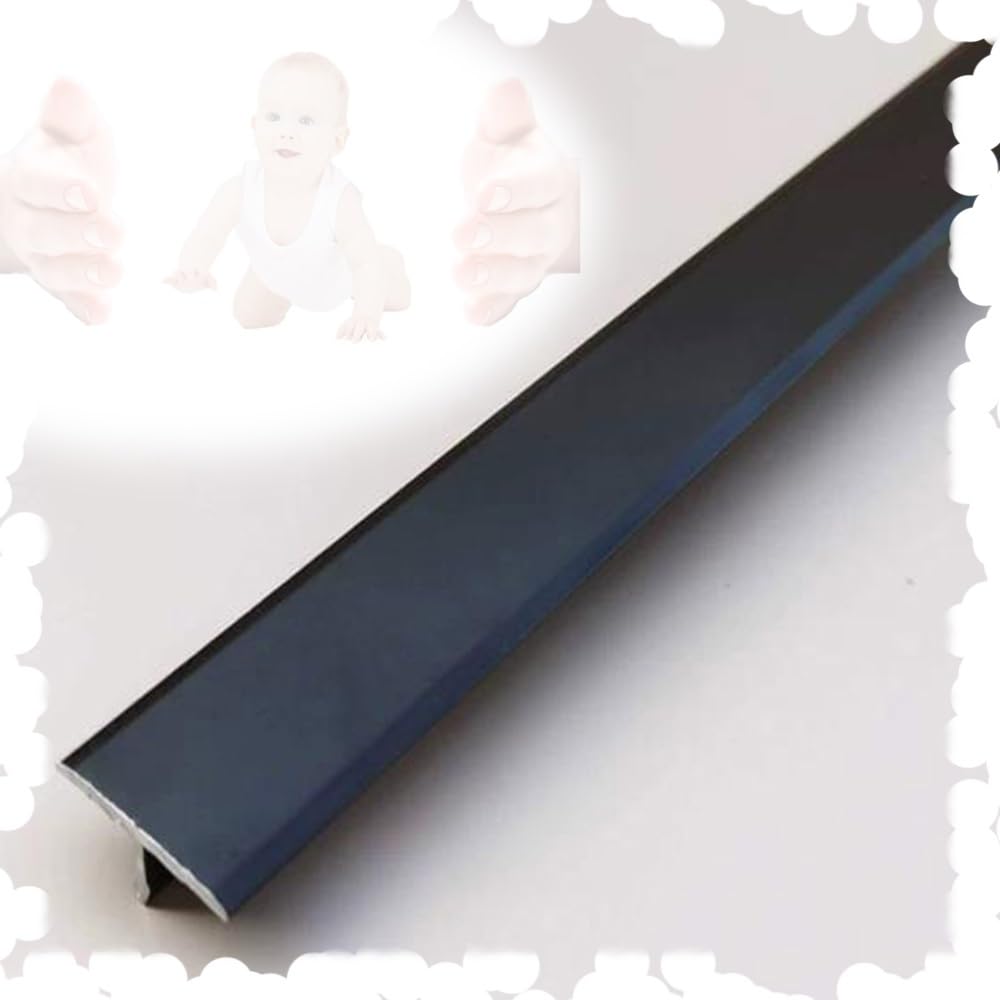 3 Piezas Tira Divisoria De Piso En T, 90cm Perfil De Transición De Aluminio Tira De Transición Impermeables, Tira De Umbral Cortables(Black,W 40mm)