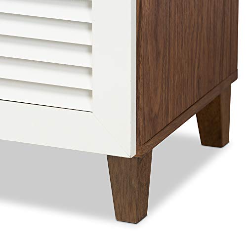Baxton Studio Shoe Cabinets, White/Walnut #TOP7