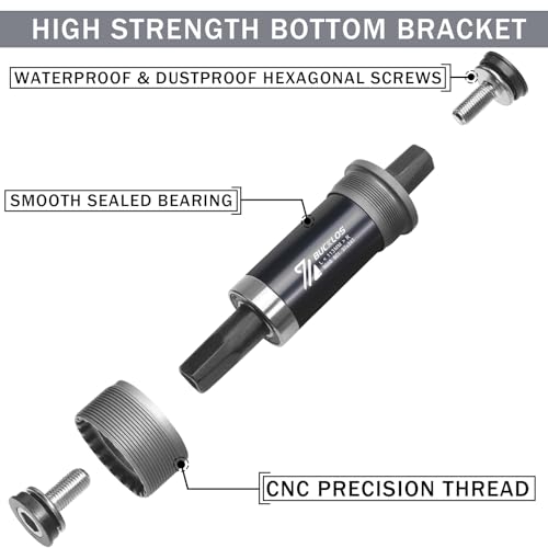 image for BUCKLOS Bike Square Taper Bottom Bracket - 68/80/90/100/110/120x110.5 