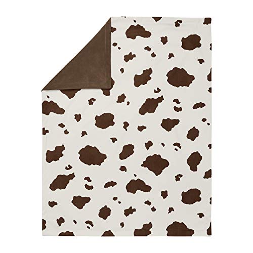 Image of Sweet Jojo Designs Wild West Cow Baby Boy Receiving Security Swaddle Blanket for Newborn or Toddler Nursery Car Seat Stroller Soft Minky - Brown and Cream Western Southern Country Animal