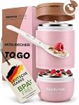 Netrox – Netrox Müslibecher To Go mit Löffel, Joghurtbecher aus Edels