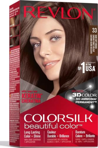 Revlon ColorSilk Beautiful Color 33 Marrón coloración del cabello - Coloración del cabello (Marrón, Dark Soft Brown)