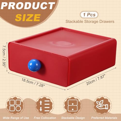 Tiroirs de rangement empilables en plastique sourcing map pour bureau - 3